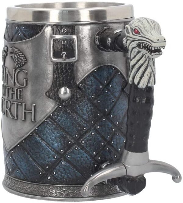 Magicun N.Giftware~B4158M8 King in The North Tankard Game of Thrones Mug 14cm Blue, Resin w/Stainless Steel Insert