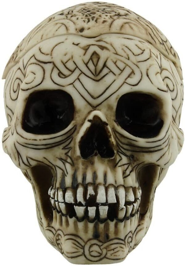 Dark Collection~Celtic Skull Small Box 15cm White