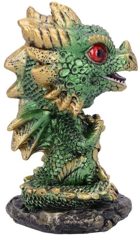 Magicun N.Giftware~Bobling Green Metallic Dragon Bobble Head Figurine, Polyresin, 9.5cm