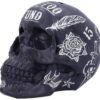 Dark Collection~Black and White Traditional, Tribal Tattoo Fund Skull, Polyresin, One Size