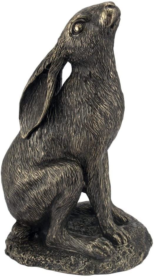 Magicun N.Giftware~Bronze Moon Gazing Hare Figurine 16cm, us:one Size
