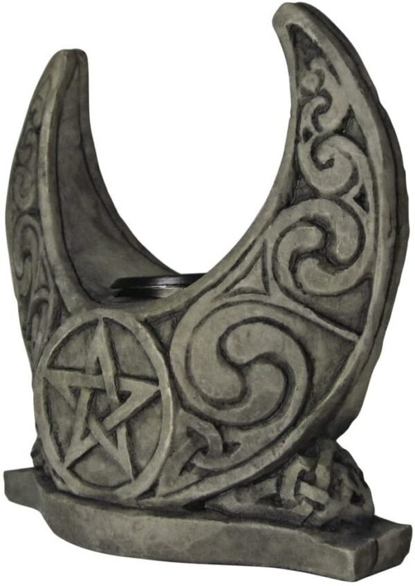 Magicun Altar~Dryad Design Moon Candle Holder Stone Finish