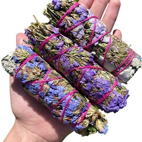Witchcraft~P.S. Boutique One White Sage Smudge Stick with Purple Sinuata