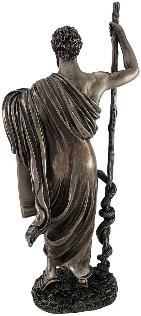 Magicun  Collection~Bronzed Hippocrates (Father of Medicine) Statue Holding Hippocratic Oath