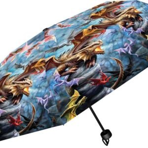 Magicun N.Giftware~Anne Stokes Dragon Clan Nest Umbrella, Plastic, Metal, 190T Pongee, Blue, 24cm