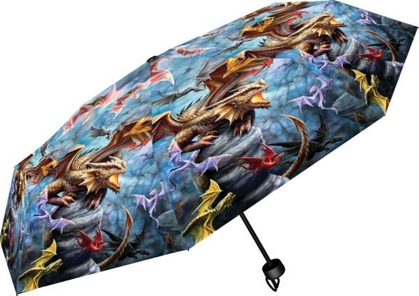 Magicun N.Giftware~Anne Stokes Dragon Clan Nest Umbrella, Plastic, Metal, 190T Pongee, Blue, 24cm
