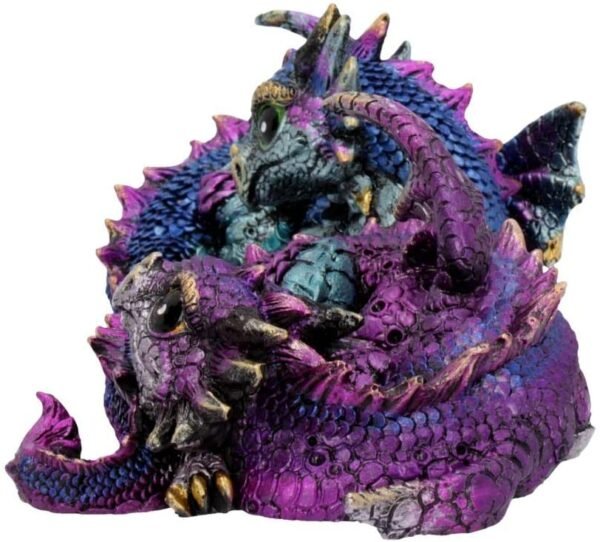 Magicun N.Giftware~Hatchlings Mischief Set of 2 Dragon Figurines 8.5cm Multi-Coloured, Resin