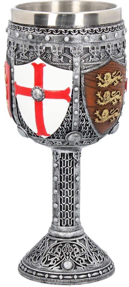 Magicun N.Giftware~English Goblet 12cm Grey, Resin w/Stainless Steel Insert, One Size