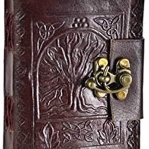 Witchcraft~Leather Celtic Tree of Life Book of Shadows Blank Spell Book Wicca