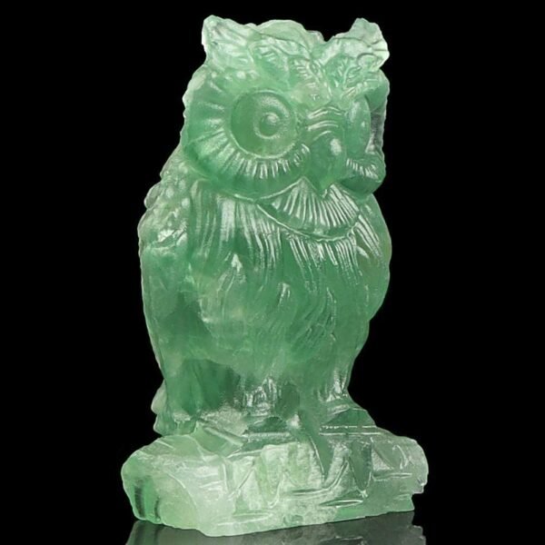 Magic  Collection~Artistone 2.0" Amethyst Owl, Hand Carved Gemstone Fine Art Sculpture, Reiki Healing Stone Statue，Attract All The Aura Around