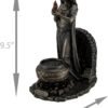 Magicun  Collection~Resin Statues Brigid Goddess of Hearth & Home Standing Holding Sacred Flame Statue 7 X 9.5 X 5.5 Inches Bronze