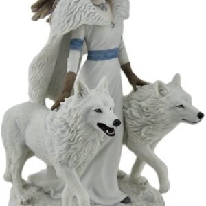 Magic  Collection~Winter Guardians by Anne Stokes Snow Wolves and Mistress Statue