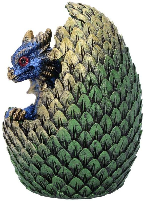 Fantasy Collection~ U5000R0 Blue Geode Home Glittering Hatchling and Egg Figurine, Polyresin, One Size