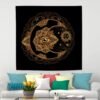 Tarot Style Tapestry Golden Moon Eye Floral Burning Sun Stars  Divination Wall Hanging Hall Home Decor Bedroom Living Room Tablecloth Blanket