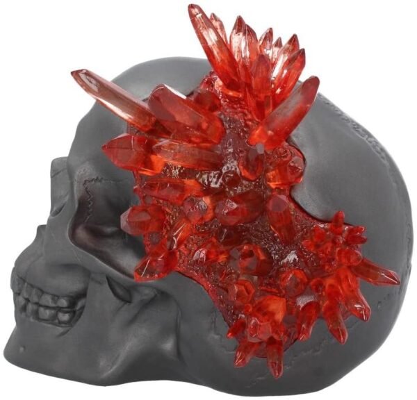 Dark Collection~Garnet Crystal Skull 17.6cm Figurine, Resin, Grey, One Size