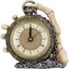 Dark Collection~Time Skeleton Clock 14cm Gold, Polyresin, One Size