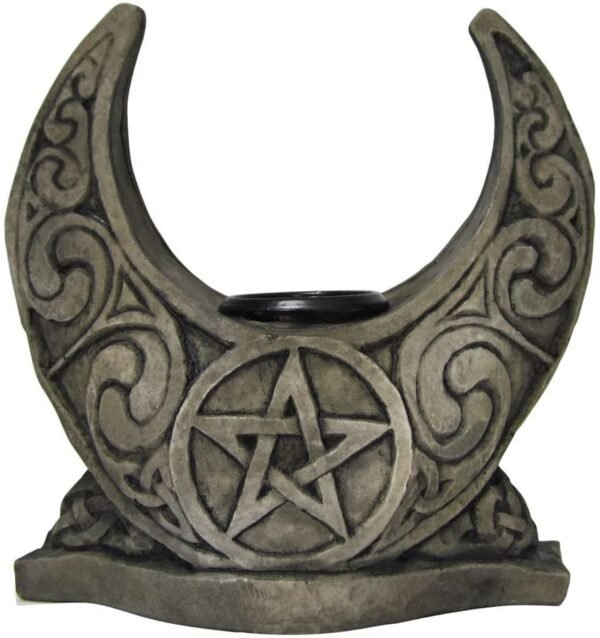 Magicun Altar~Dryad Design Moon Candle Holder Stone Finish