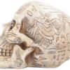 Mythology Collection~ D1979F6 Hieroglyphic Skull Figurine 16cm Ivory