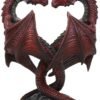 Artist Collections~ Dragon Heart Anne Stokes Valentine's Edition Candle Holder 23cm Red, Resin, One Size