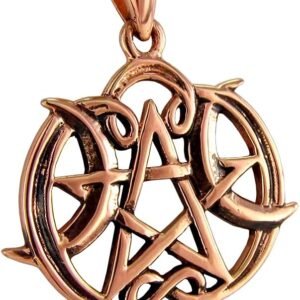 Copper Small Heart Pentacle Pentagram Pendant