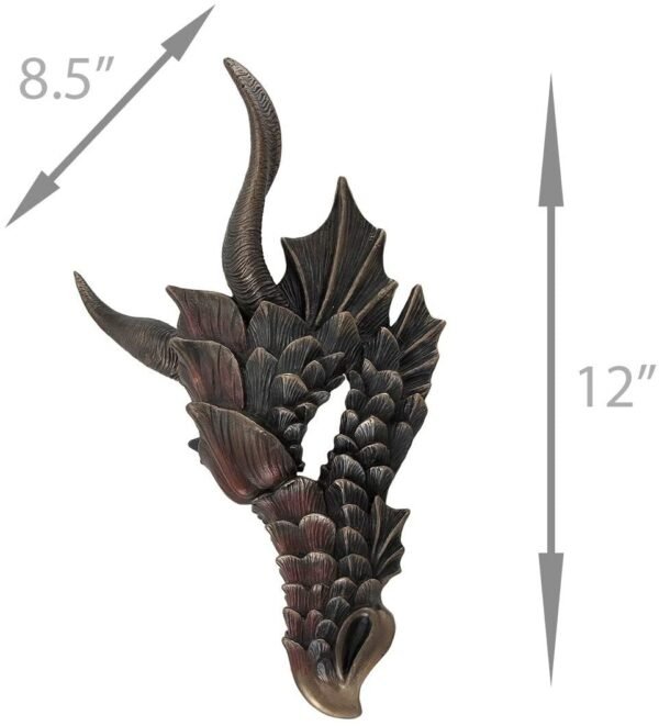 Magicun  Collection~Metallic Bronze Finish Dragon Head Wall Mask Medieval Decor
