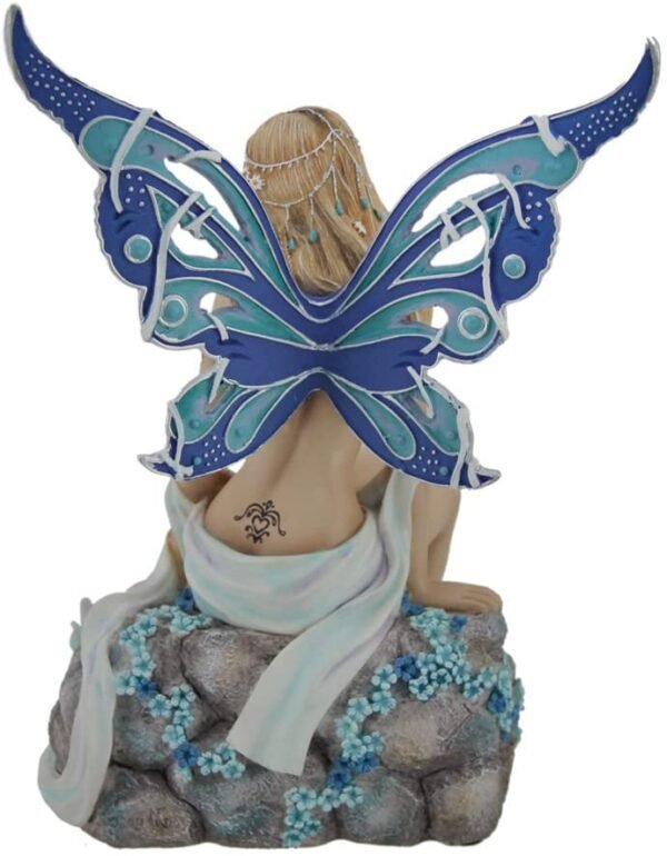 Magic  Collection~Resin Statues Sapphire Alluring Blue Butterfly Winged Fairy Statue 5 X 7 X 4 Inches Blue
