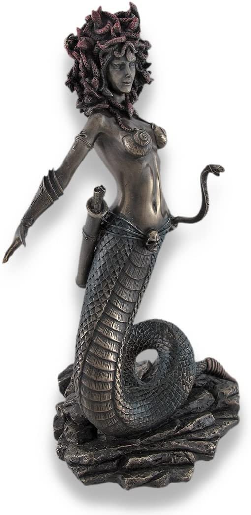 Magic  Collection~Bronzed Medusa with Double Snake Bow and Arrows Statue