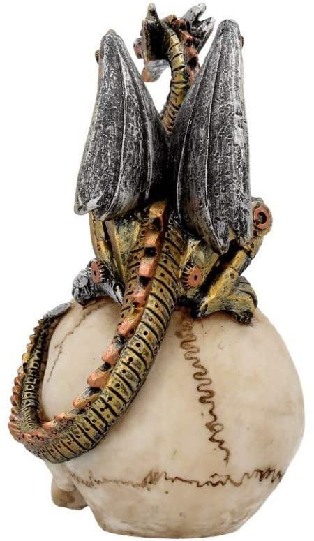 Steampunk Collection~Dragon's Grasp Figurine 22.5cm White, Resin, One Size