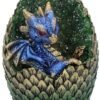 Fantasy Collection~ U5000R0 Blue Geode Home Glittering Hatchling and Egg Figurine, Polyresin, One Size