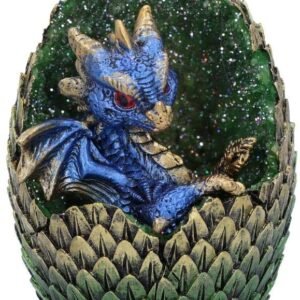 Fantasy Collection~ U5000R0 Blue Geode Home Glittering Hatchling and Egg Figurine, Polyresin, One Size