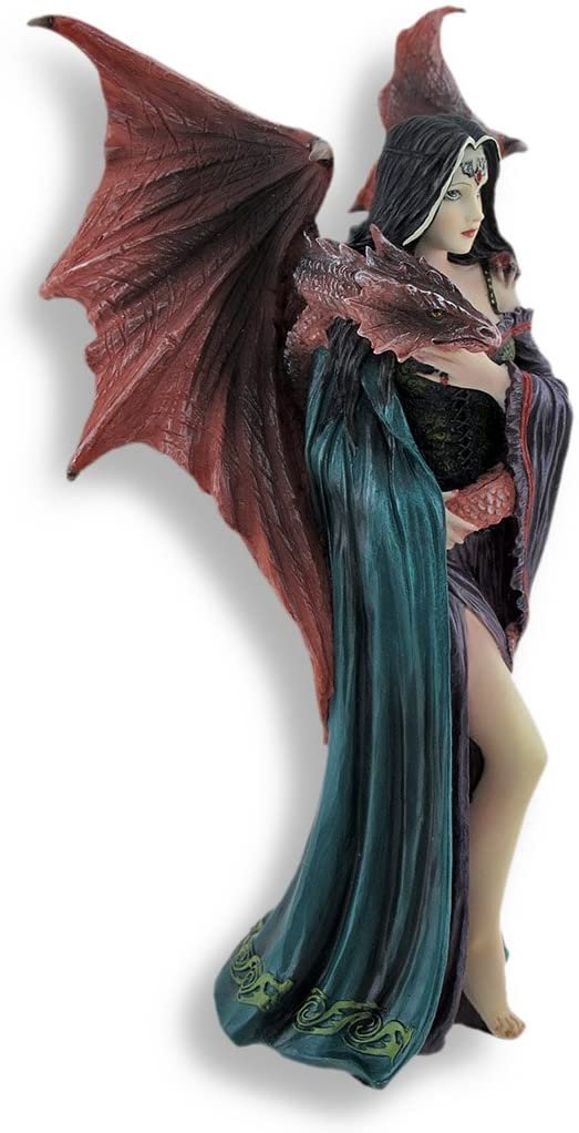 Magic  Collection~Anne Stokes `Soul Mates` Gothic Female and Dragon Statue