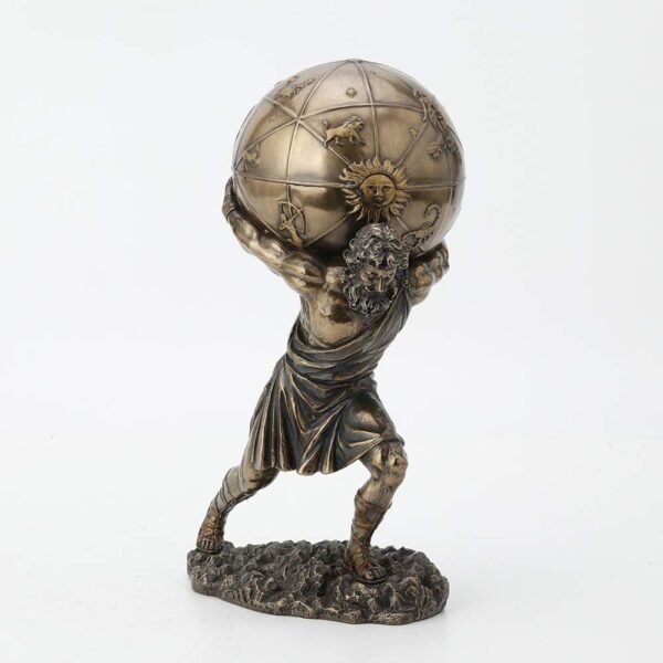 Magic  Collection~Bronzed Atlas Holding Up Celestial Sphere Statue/Storage Box