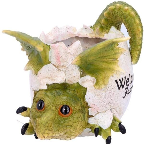 Fantasy Collection~ U4747P9 Welcome Friends Pot 17cm, Resin, Green
