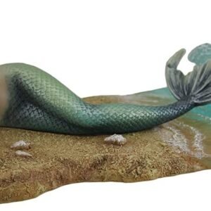 Magic  Collection~Zeckos Veronese Resin Statues Waiting by Selina Fenech Mermaid Laying On The Beach Statue 10.25 X 3.5 X 4.5 Inches Multicolored