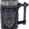Mythology Collection~ Double Headed Eagle Crest Empire Tankard Mug, Black and Silver, 16cm