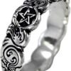 Soloman Pentant~Sterling Silver Celtic knot Pentacle Banshee Guardian Ring Jewelry (Size 4-12)