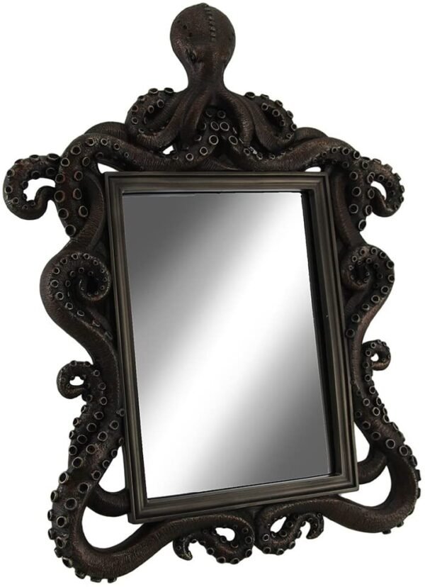 Magic  Collection~Coastal Reflections Decorative Octopus Framed Bronze Finish Table Mirror