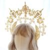 DIY Material Package Lolita Sun Halo Golden Cross Angel Hairpin Crown Headband