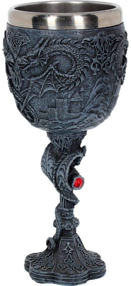 Fantasy Collection~ Protector Goblet 18.75cm, Resin w/Stainless Steel Insert, Black