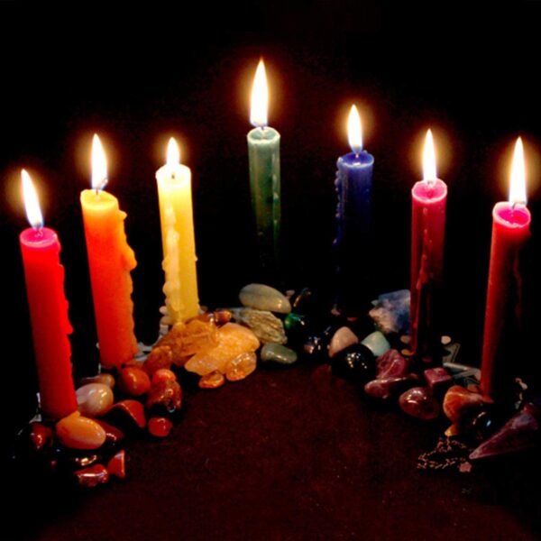 Witchcraft~Bauhinia 1/2 Inch Diameter x 5 Inch Tall Unscented Assorted Colors Mini Chime Spell Taper Candles, Set of 100