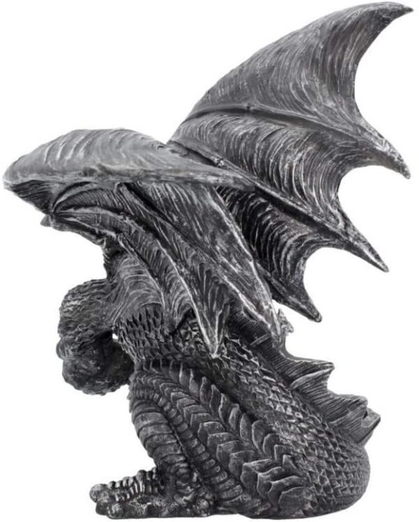 Fantasy Collection~ Obsidian Figurine 25cm Silver, Resin, One Size