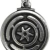 Soloman Pentant~Pewter Wheel of Hecate Goddess Symbol Pendant Necklace