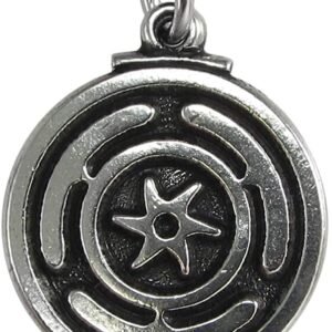 Soloman Pentant~Pewter Wheel of Hecate Goddess Symbol Pendant Necklace