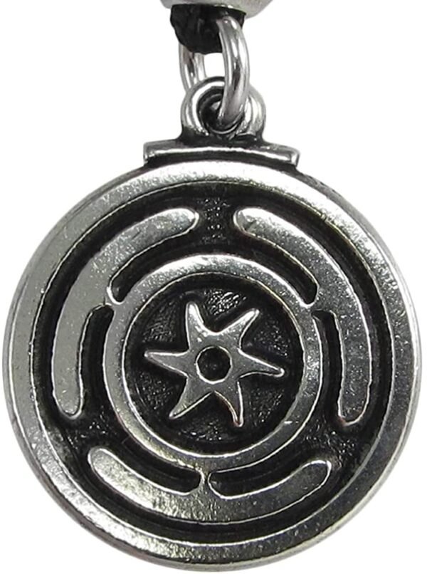 Soloman Pentant~Pewter Wheel of Hecate Goddess Symbol Pendant Necklace
