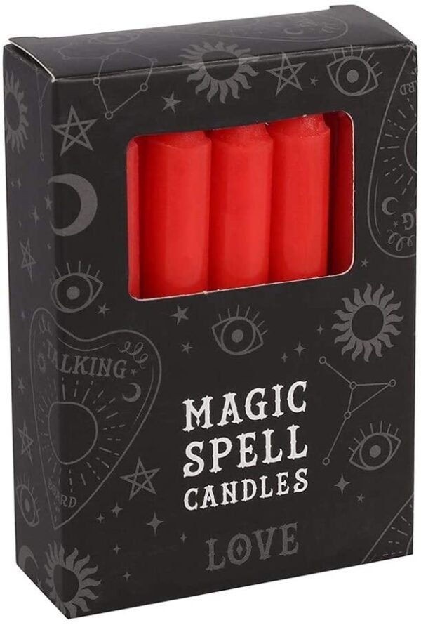 Green Tree Love Spell Candles Pack of 12, Red