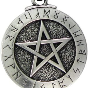 Soloman Pentant~Pewter Large Rune Pentacle Pendant Pentagram Jewelry