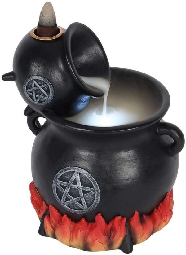 Spirit of Equinox Cauldrons With Flames Bac k Flow Incense Cone Burner