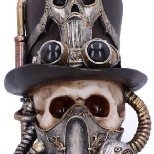 Magicun N.Giftware~Steampunk Breathe Easy Venetian Mask Skull Ornament, Silver, 19.5cm
