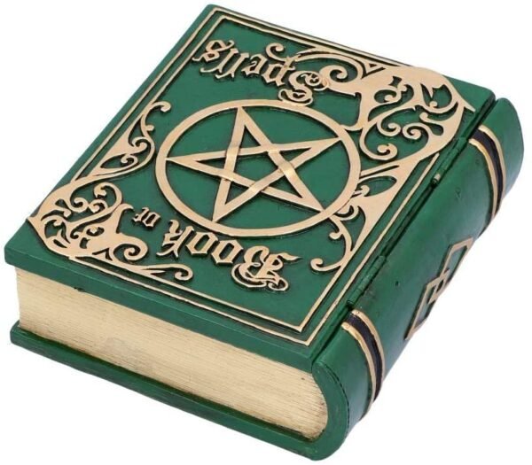 Wiccan Collection~Book of Spells Green 15.5cm, Resin, One Size