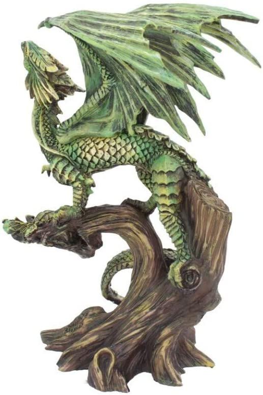 Artist Collections~ Adult Forest Dragon Anne Stokes 25.5cm Figurine, Resin, Green, One Size